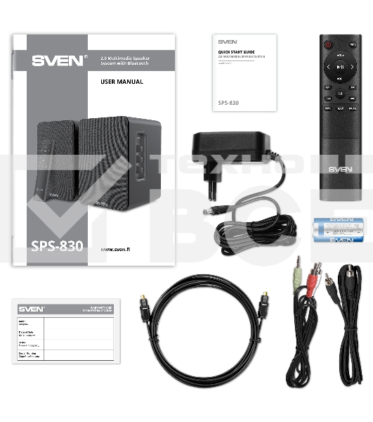 Колонки Sven АС SPS-830 2.0 черный 60Вт BT