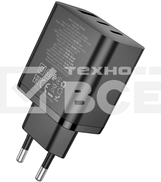 Сетевое зарядное устройство Hoco Scenery PD65W 65W 3A (PD) черный (41098)