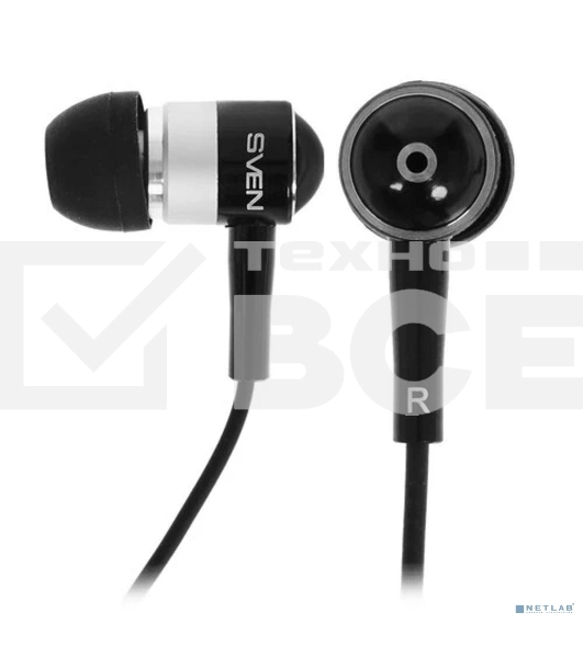 Проводные наушники Sven E-10 BK черный, внутриканальные, Jack 3.5 мм