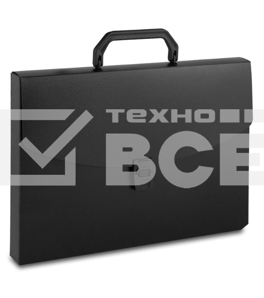 Портфель Бюрократ -BPP01BLCK 1 отдел. A4 пластик 0.7мм черный