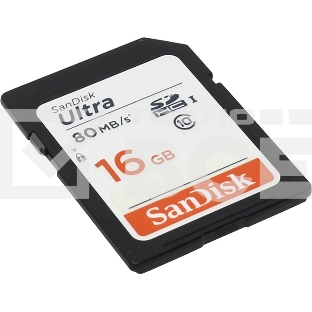 Флеш карта SDHC 16Gb Class10 Sandisk SDSDUNC-016G-GN6IN Ultra 80