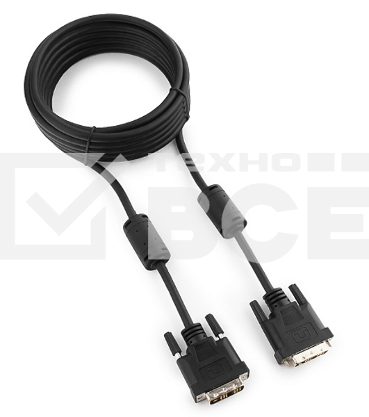 Кабель DVI-D single link Gembird/Cablexpert , 19M/19M, 4.5м, черный, экран, феррит.кольца, пакет (CC-DVI-BK-15)
