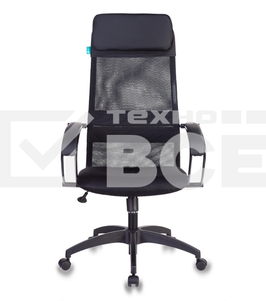 Кресло руководителя Бюрократ CH-608/BLACK TW-01 TW-11 черный, спинка сетка, искусст.кожа/ткань