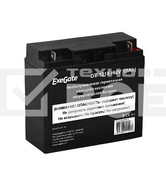 Батарея ExeGate DT 1218 (12V 18Ah), клеммы под болт М5