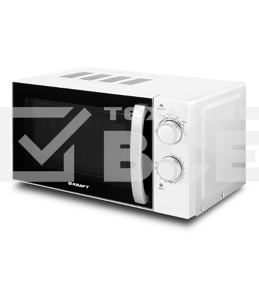 Микроволновая печь Kraft KF-20MW7W-102M белый, 20 л, 700 Вт, переключатели - поворотный механизм