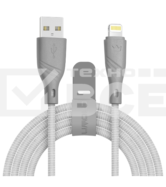 Кабель Crown USB - Lightning CMCU-3043L grey