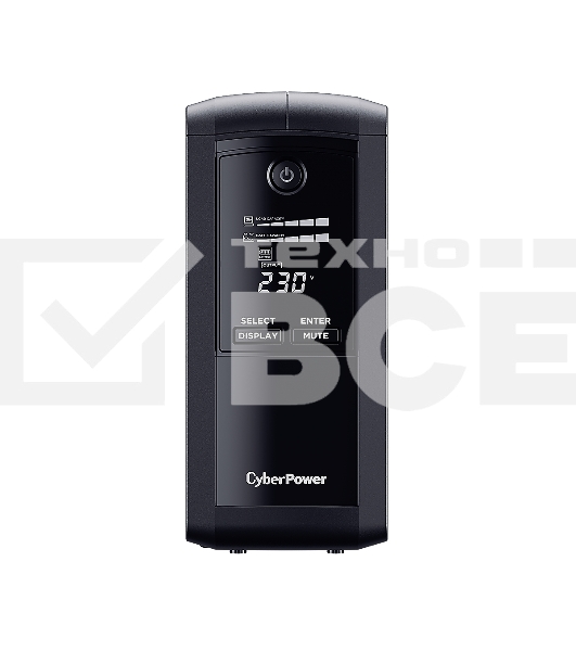 Источник бесперебойного питания UPS CyberPower VP1000ELCD Line-Interactive 1000VA/550W USB/RS-232/RJ11/45  (4 EURO)