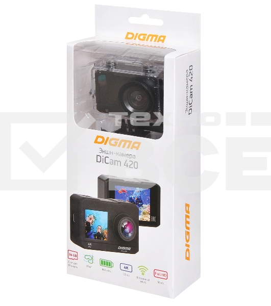Экшн-камера Digma DiCam 420 черный