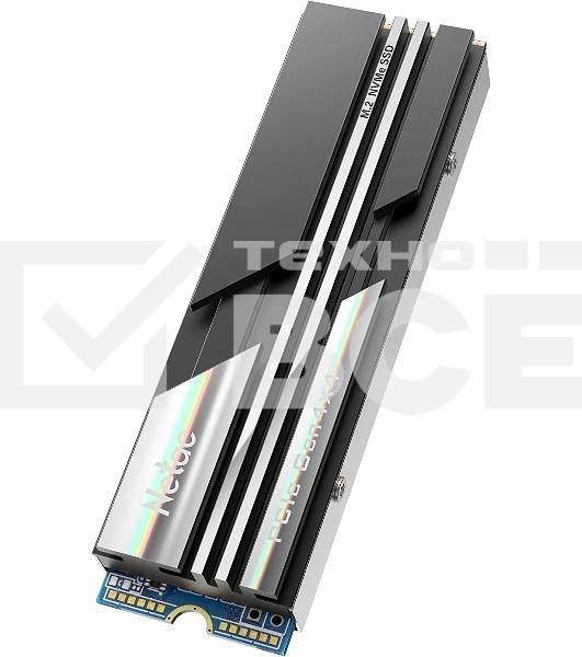 Накопитель SSD Netac NV5000, 500GB, M.2 2280, PCIe 4.0 x4, NVMe, R/W 5000/2500, с радиатором