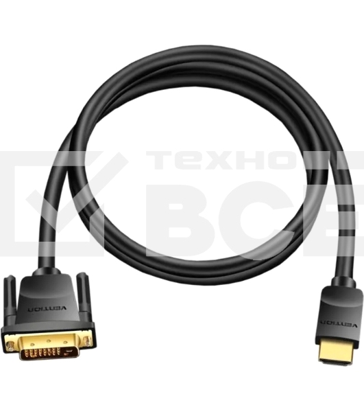 Кабель Vention HDMI 19M/DVI-D Dual link 25M - 2 м. ABFBH