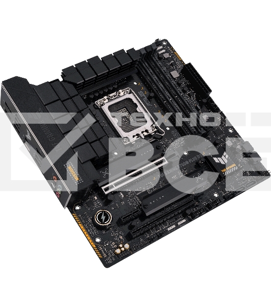 Материнская плата ASUS TUF GAMING B760M-PLUS D4, LGA1700, Intel B760, 4xDDR4, 4xSATA, 2xM.2, 1xPCIe 5.0 x16, 1xPCIe 4.0 x4, 1xPCIe 4.0 x1, 1xDP, 1xHDMI, 1x2.5Gb LAN, Wi-Fi, Bluetooth, 1xUSB-C 20Gbps, 4xUSB-A 10Gbps, 1xUSB-A 5Gbps, 2xUSB-A 2.0, 5x3.5 мм, 7