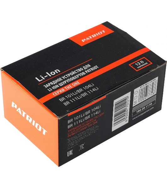 Устройство зарядное для Li-Ion шуруповертов PATRIOT серии The One, Модели: BR 101Li/BR 104Li/BR 111Li/BR 114Li, Напряжение: 12В