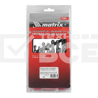 Набор сверл MATRIX 723887 по металлу 1-10мм  hss 19шт метал. коробка цил. хвостовик