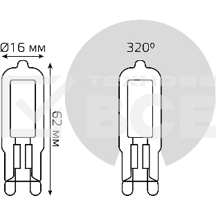 Лампа светодиодная G9 AC220-240V 5.5W 480lm 3000K стекло LED