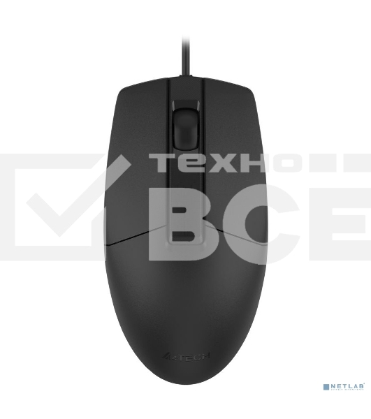 Мышь проводная A4Tech OP-330S черный, 1200 dpi, USB, кнопки - 3