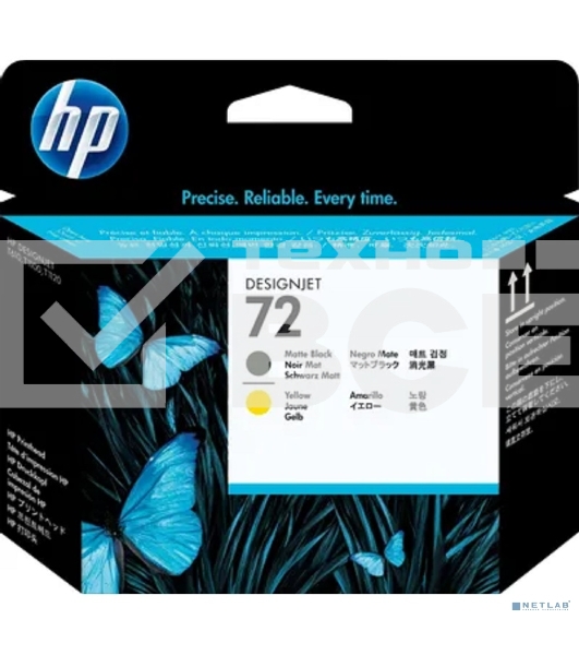 Картридж струйный HP №72 C9384A черный матовый/желтый печатающая головка для HP DJ T1100/T610