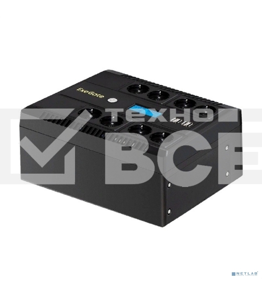 Источник бесперебойного питания ExeGate NEO Smart LHB-850.LCD.AVR.8SH.CH.RJ.USB <850VA/510W, LCD, AVR, 8*Schuko, RJ45/11, USB, 4*USB-порта для зарядки, Black>