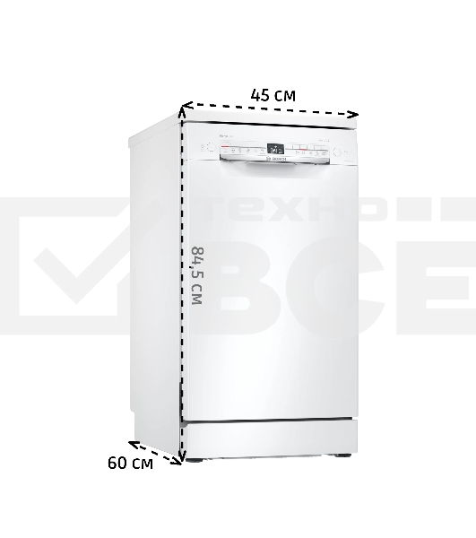 Посудомоечная машина Bosch SPS2HMW54Q, белый, 45 см, 10 компл., 43 дБ, класс A+