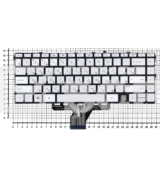 Клавиатура для ноутбука HP Envy 13-BA серебро