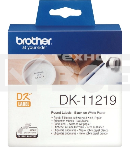 Картридж ленточный Brother DK11219 12 мм, черный шрифт, белый фон, для BROTHER QL-5X0, QL-7X00, QL-8X0, QL-10X0, QL-1X10