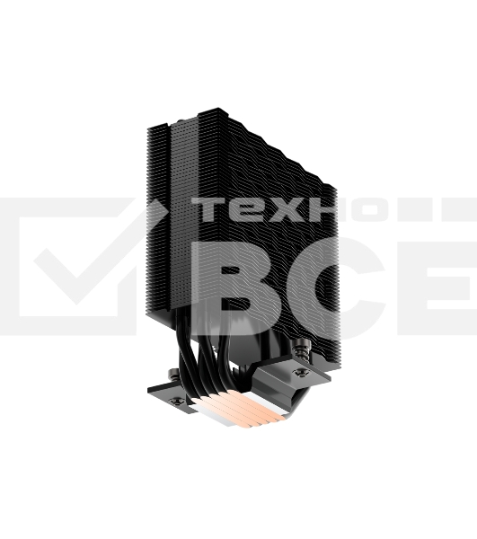 Кулер для процессора/ PCCooler RT500 Digital BK (240W, 4-pin PWM, LED temp., 152mm, Al/Cu, 5x6mm, 1x120mm, 73.32CFM, 34.9dBA, 2200RPM, S: 1851/1700/1200/115X, AM5/AM4, black)