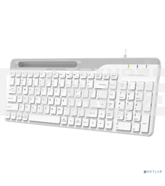 Клавиатура проводная A4Tech Fstyler FK25, USB, белый/серый