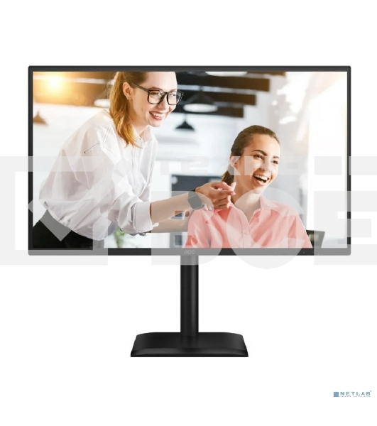 Монитор 27' AOC Q27E4CV IPS 2560x1440, 120 Гц, 4 мс, 16:9, 350 кд/м², HDMI 2.0, DP 1.2, USB-C (90 Вт), USB Hub (4x USB 3.2), RJ45, 3.5 Jack, динамики (2x2 Вт), Adaptive-Sync, VESA 100x100, черный