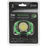 Фонарь налобный Gauss GFL302 3W 120lm 3xAAA LED 1/12/60, фото3