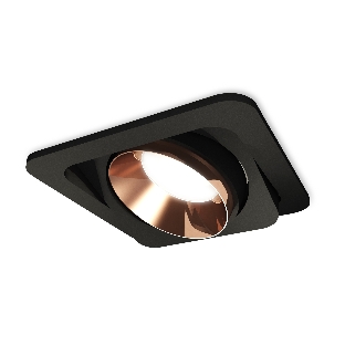 Комплект встраиваемого поворотного светильника Ambrella light XC7659025 SBK/PPG черный песок/золото розовое полированное MR16 GU5.3 (C7659, N7035)