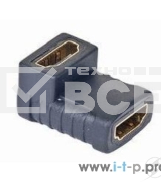 Переходник Gembird Переходник HDMI-HDMI 19F/19F, угловой, золотые разъемы, пакет A-HDMI-FFL