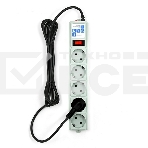 Фильтр-удлинитель Power Cube B 3,0 м 5 розеток (серый) 10А/2,2кВт, фото6