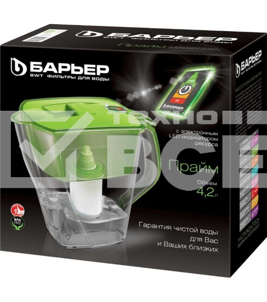 Кувшин Барьер Прайм зеленое яблоко 4.2л.