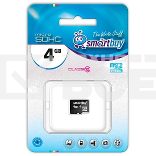 Флеш карта microSD 4Gb Smartbuy microSDHC Class 10