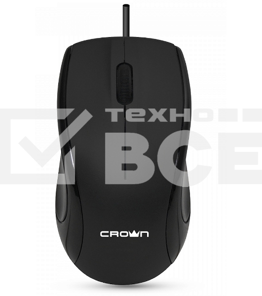Мышь проводная Crown CMM-31 черный, 1000 dpi, USB, кнопки - 3