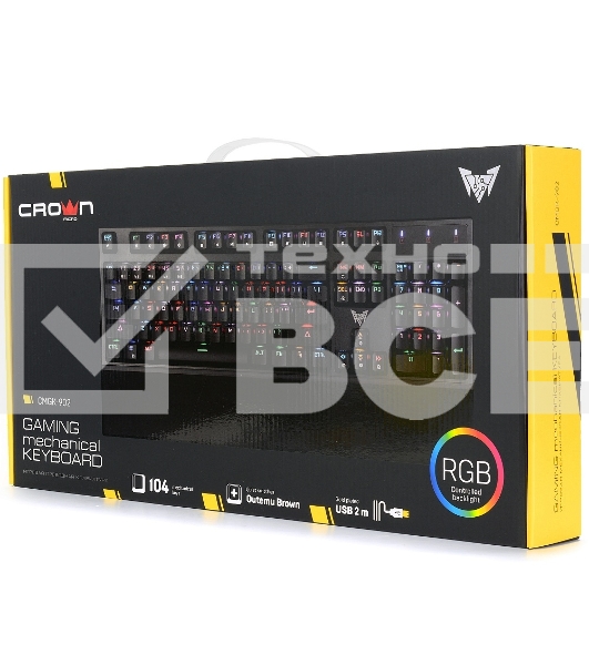 Клавиатура CROWN CMGK-902 проводная, USB, чёрный