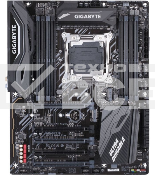 Материнская плата Gigabyte X299 UD4 PRO, LGA2066, Intel X299, 8xDDR4, 8xSATA, 2xM.2, 2xPCIe 3.0 x16, 1xPCIe 3.0 x8, 2xPCIe 3.0 x4, 6xUSB-A 5Gbps, 2xUSB-A 10Gbps, 6x3.5 мм, 7.1, ATX