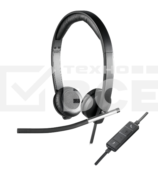 Наушники с микрофоном Logitech H650E черный 1.1м 981-000519