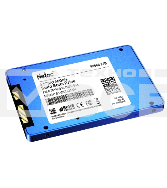 Накопитель SSD Netac N600S, 2TB, SATA III, 2.5