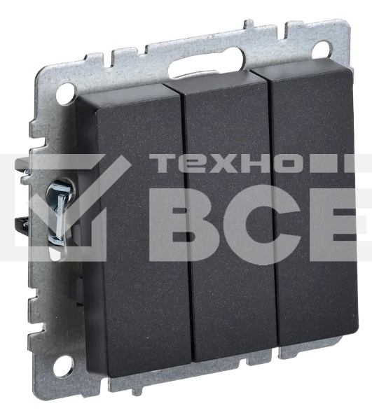 Выключатель 3-кл. СП BRITE ВС10-3-0-БрЧ 10А черн. IEK BR-V30-0-10-K02