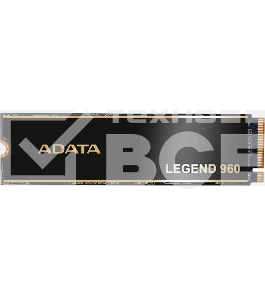 Накопитель SSD ADATA LEGEND 960, 2Tb, PCIe 4.0 x4, M.2 2280, NVMe, R/W 7400/6800, с радиатором
