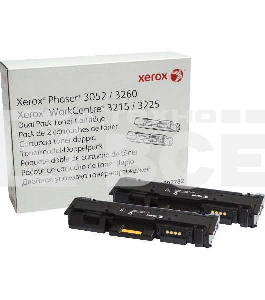 Картридж лазерный XEROX 106R02782 черный, 6000 стр. (упаковка 2шт х 3000 стр.), для Phaser 3052/3260/WC 3215/25 (channels)