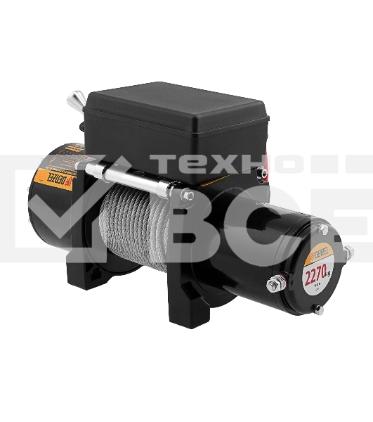 Лебедка автомобильная электрическая Denzel LB- 2200, 2,2 т, 3,3 кВт, 12 В