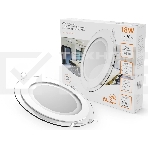 Светильник Glass круг 18W 1390lm 3000K 220-240V IP20 монт Ø155 200x35 с дек стеклом LED, фото6