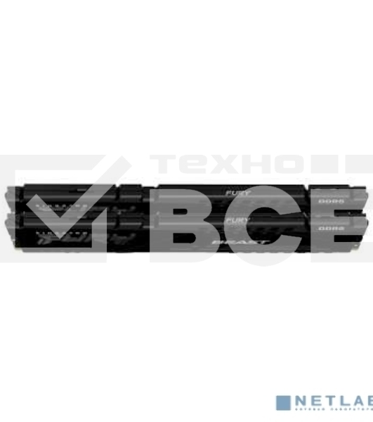 Оперативная память Kingston Fury Beast, DDR5, 32GB (2x16GB), 5200MHz, CL40, DIMM, радиатор, чёрный