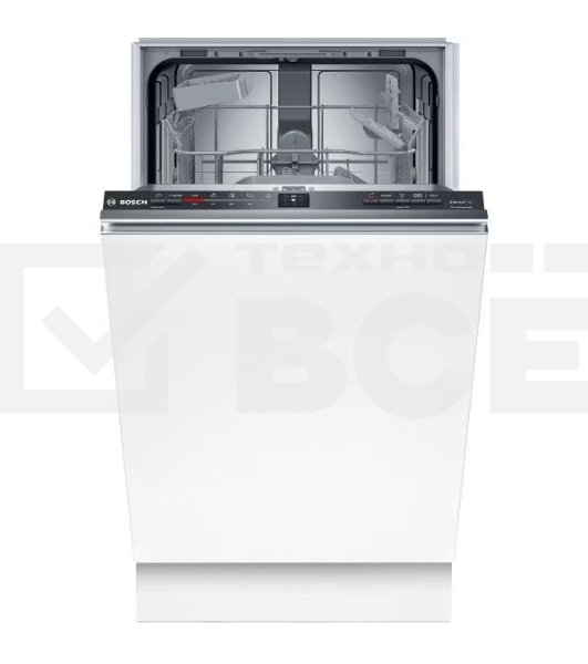 Встраиваемая посудомоечная машина Bosch SPV2IKX54Q, 45 см, 9 комплектов, 5 программ, 2 корзины, электронное управление, дисплей, HygienePlus, VarioSpeed Plus, конденсационная сушка, энергоэффективность А+, уровень шума 48 дБ, цвет белый