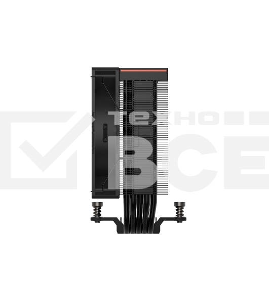 Кулер для процессора/ PCCooler RT500 Digital BK (240W, 4-pin PWM, LED temp., 152mm, Al/Cu, 5x6mm, 1x120mm, 73.32CFM, 34.9dBA, 2200RPM, S: 1851/1700/1200/115X, AM5/AM4, black)