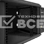 Шкаф телекоммуникационный 10' настенный 6U ExeGate EC-WM-6U.280.G.BLACK (10', 6U, 350x280x287мм (ШхГхВ), передняя дверь закаленное стекло, пыле- и влагозащита IP23, черный RAL 9004), фото4