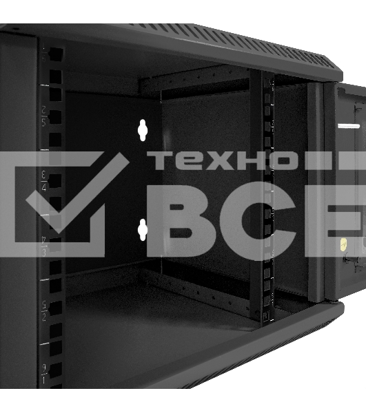 Шкаф телекоммуникационный 10' настенный 6U ExeGate EC-WM-6U.280.G.BLACK (10', 6U, 350x280x287мм (ШхГхВ), передняя дверь закаленное стекло, пыле- и влагозащита IP23, черный RAL 9004)