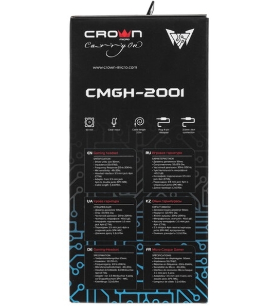 Гарнитура Crown CMGH-2001 чёрный, проводная