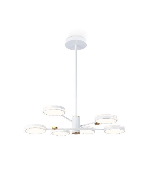 Подвесной светодиодный светильник Ambrella light FL51635/6 WH/GD белый/золото 3000K/4200K/6400K 50W D800*780 (Без ПДУ)